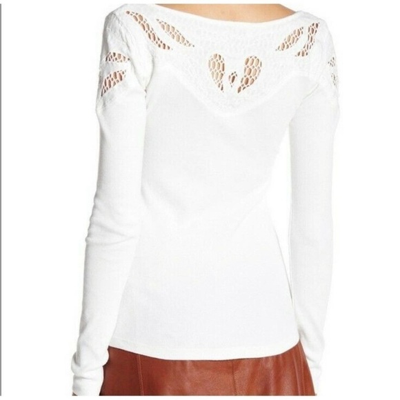 Free People With Love Detail Embroidered Top Sz M - Picture 3 of 9